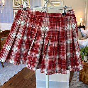 Red plaid Forever 21 skirt